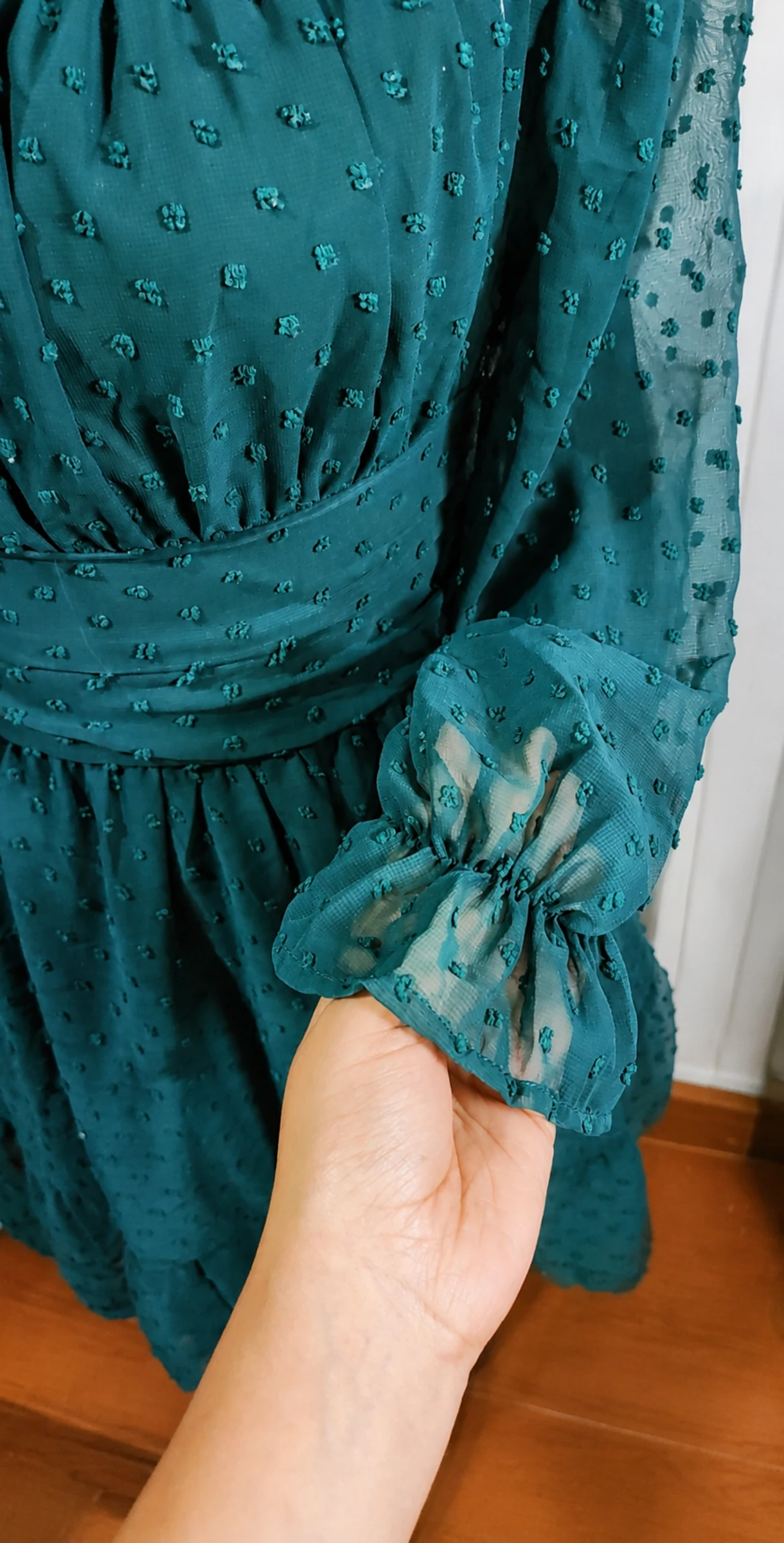 Emerald Green Boho Chic Dress | Open Back | Size M | Beautiful – photo 5